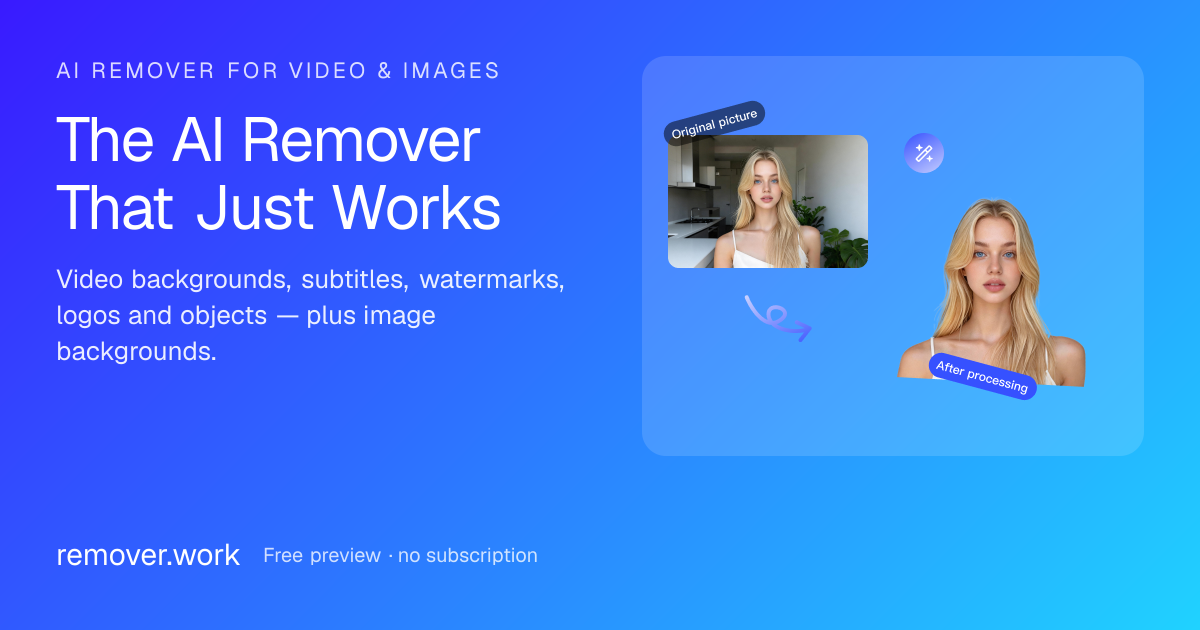 Remover – AI tool to remove unwanted objects from videos